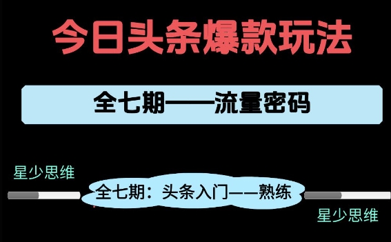 头条系列全七期项目拆解，全是干货，新手从0-1必经过程，99的人会踩的坑-新时光资源网