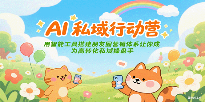 AI私域行动营：用智能工具搭建朋友圈营销体系让你成为高转化私域操盘手-新时光资源网