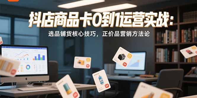 抖店商品卡0到1运营实战：选品铺货核心技巧，正价品营销方法论-新时光资源网
