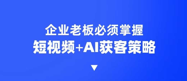 企业短视频AI获客霸屏流量课，6步短视频+AI突围法，3大霸屏抢客策略-新时光资源网