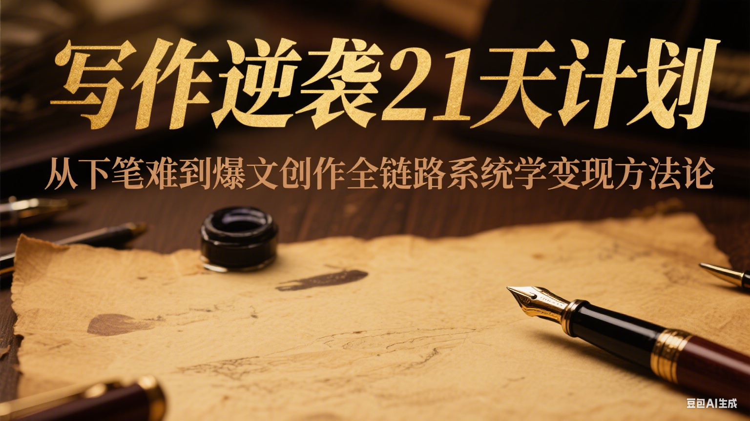 写作逆袭21天计划：从下笔难到爆文创作全链路系统学变现方法论-新时光资源网