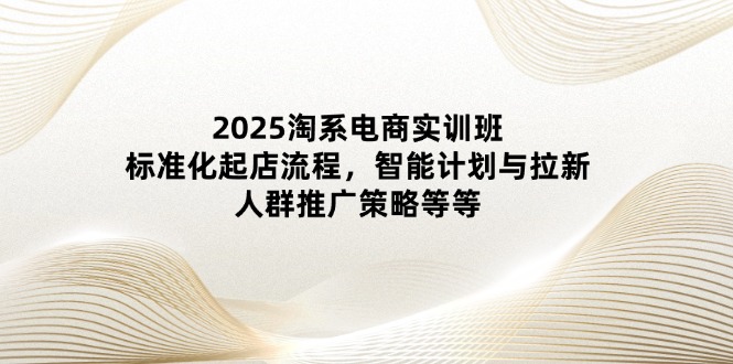 2025淘系电商实训班：标准化起店流程，智能计划与拉新，人群推广策略等等-新时光资源网