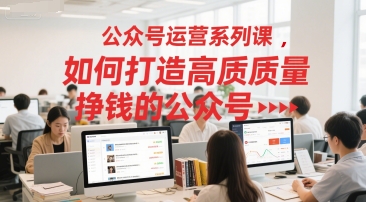 公众号运营系列课，如何打造高质量挣钱的公众号-新时光资源网