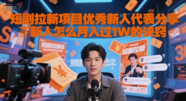 短剧拉新项目优秀新人代表分享新人怎么月入过1W的诀窍-新时光资源网