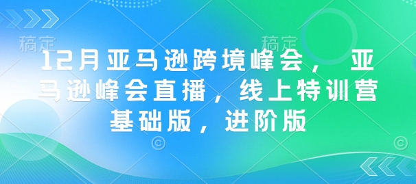 12月亚马逊跨境峰会， 亚马逊峰会直播，线上特训营基础版，进阶版-新时光资源网