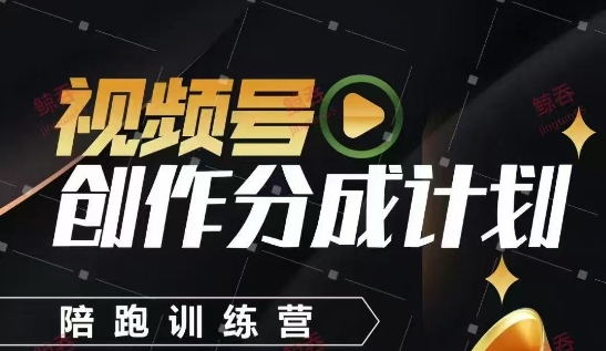 视频号创作分成计划陪跑训练营，手把手教会你如何制作视频，细水长流型项目-新时光资源网