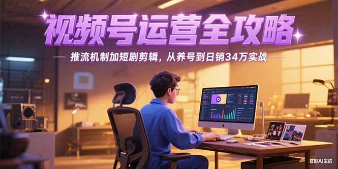 2025视频号运营全攻略，推流机制加短剧剪辑，从养号到日销34万实战-新时光资源网