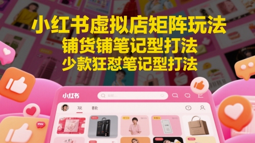小红书虚拟店矩阵玩法，铺货铺笔记型打法，少款狂怼笔记型打法(更新)-新时光资源网