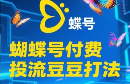 2025蝴蝶号付费投流豆豆打法，助新手快速掌握付费流量撬动自然流的核心玩法-新时光资源网