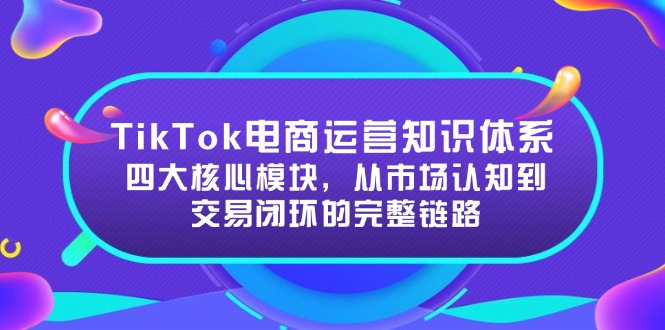 TikTok电商运营知识体系：四大核心模块，从市场认知到交易闭环的完整链路-新时光资源网