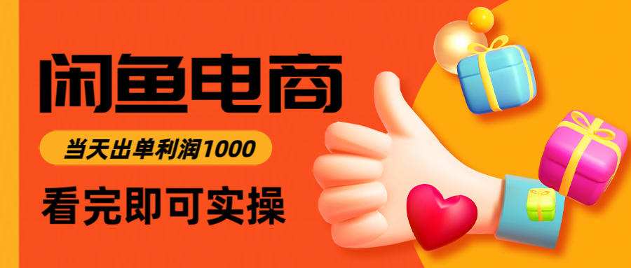 闲鱼高利润电商，入门到出单只需3小时，每天利润1000-新时光资源网