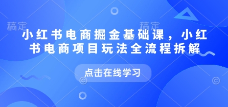 小红书电商掘金课，小红书电商项目玩法全流程拆解(更新5月)-新时光资源网