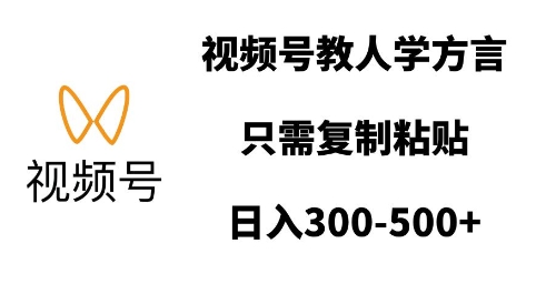 视频号教人学方言，只需复制粘贴，日入多张-新时光资源网