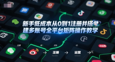 新手低成本从0到1注册并搭建多账号全平台矩阵操作教学，手机号-邮箱-IP-工具-新时光资源网