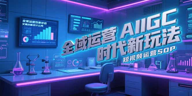 全域运营AIGC时代新玩法，文案封面设计公式，短视频运营SOP-新时光资源网