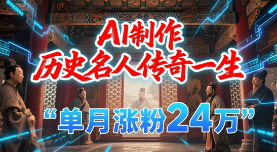 暴力起号！用AI制作历史名人传奇一生，单月涨粉24W，涨粉+变现赛道黑马来了-新时光资源网