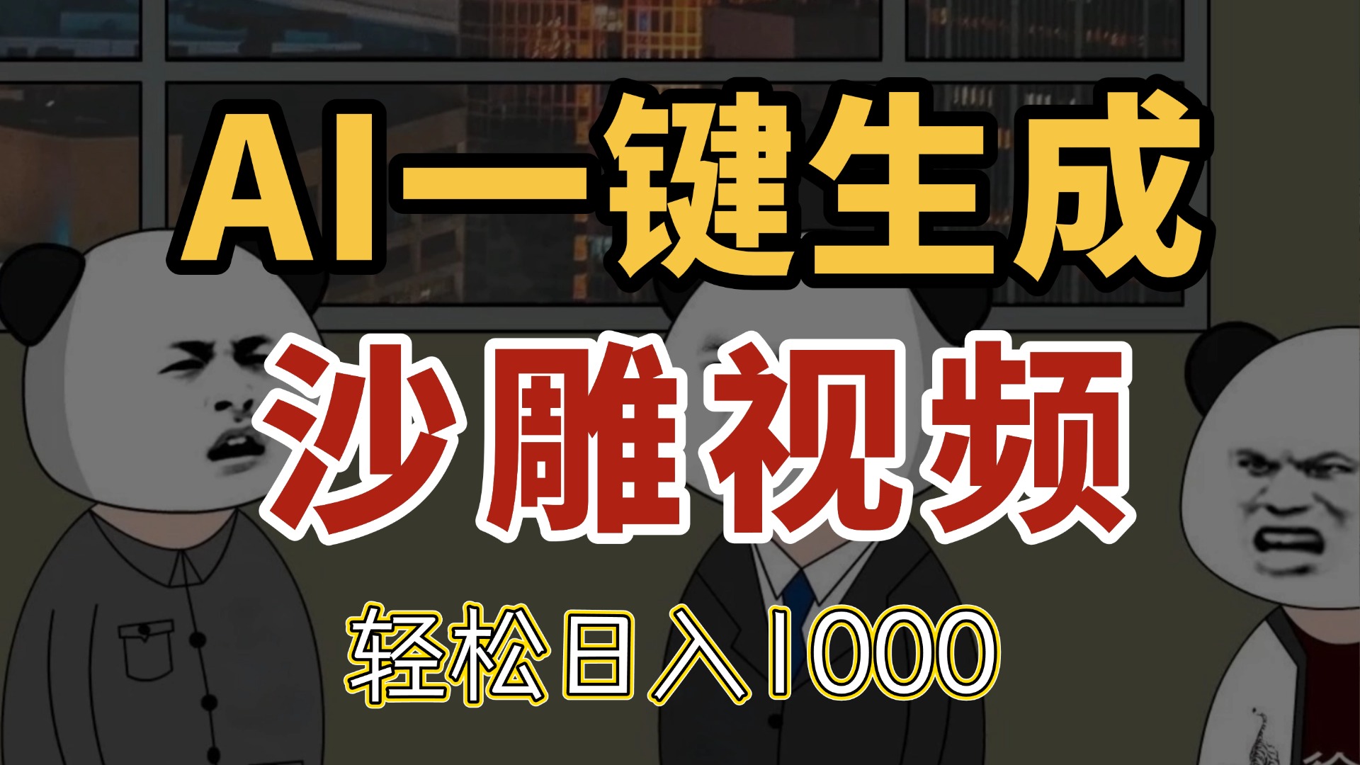 AI一键生成沙雕视频，一条视频千万播放，轻松日入1000-新时光资源网
