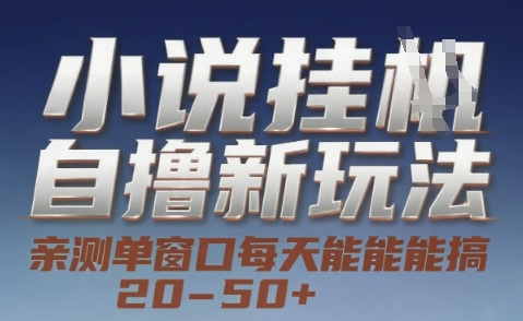 小说自撸新玩法 — 亲测单窗口每天能搞 20-50+，支持矩阵化批量操作【揭秘】-新时光资源网