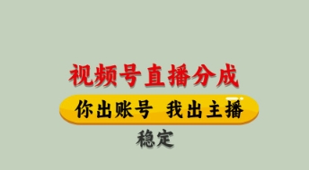 视频号直播分成，全程托管招募，单月轻松变现8k【揭秘】-新时光资源网