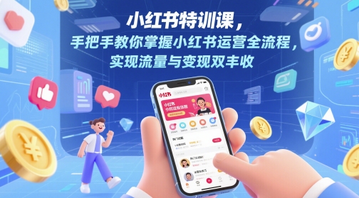 小红书特训课，手把手教你掌握小红书运营全流程，实现流量与变现双丰收-新时光资源网