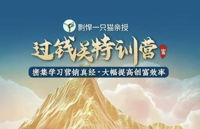 剽悍一只猫-过钱关特训营，学习营销真经 大幅度提高创富效率-新时光资源网