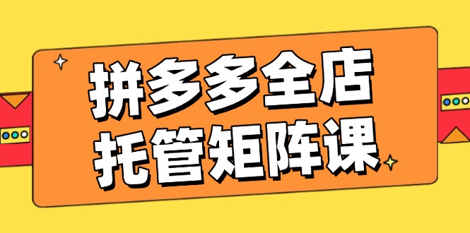 拼多多全店托管矩阵课，盈利动销玩法，高效计划设置，提升店铺效益-新时光资源网