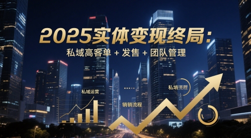 2025实体变现终局：私域高客单+发售+团队管理-新时光资源网