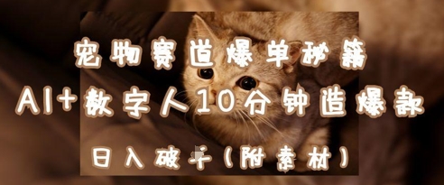 宠物赛道爆单秘籍：AI+数字人10分钟造爆款，日入1k-新时光资源网