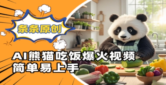 Ai熊猫吃饭爆火视频，条条原创，简单易上手-新时光资源网