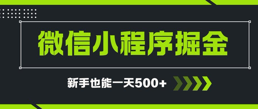 微信小程序自撸广告项目，0投资暴力玩法，新手小白一天轻松500+-新时光资源网