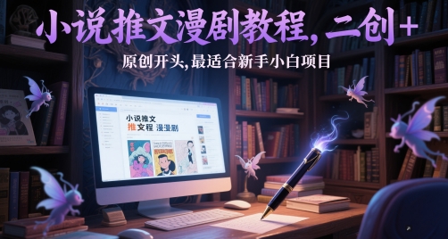 小说推文漫剧教程，二创+原创开头，最适合新手小白项目-新时光资源网