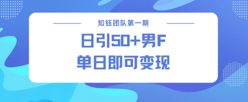 男粉引流新方法不违规，当日即可变现-新时光资源网