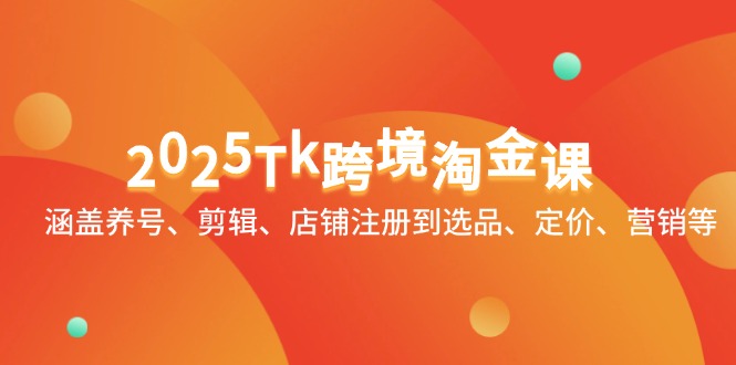 2025Tk跨境淘金课：涵盖养号、剪辑、店铺注册到选品、定价、营销等-新时光资源网