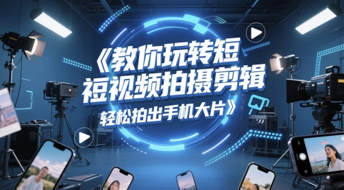 教你玩转短视频拍摄剪辑，轻松拍出手机大片-新时光资源网