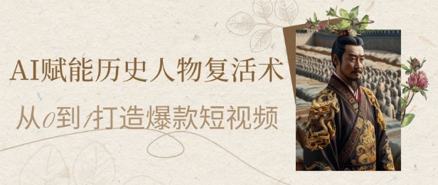 AI赋能历史人物复活术：从0到1打造爆款短视频，7天涨粉10W，小白也能月入过1W-新时光资源网