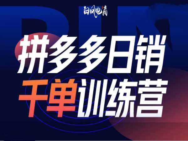 拼多多日销千单训练营第32期，2025开年变化和最新玩法-新时光资源网