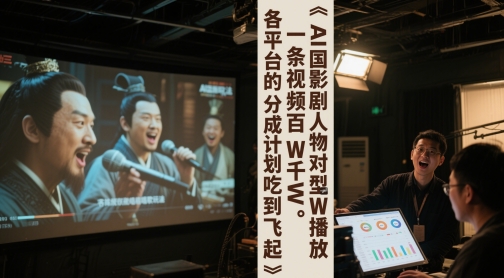 AI三国影视剧人物对口型唱歌玩法，一条视频百W千W播放，各平台的分成计划吃到飞起-新时光资源网