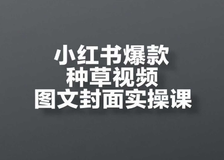 小红书爆款种草视频图文封面实操课，​开店、选品、引流、变现全流程-新时光资源网