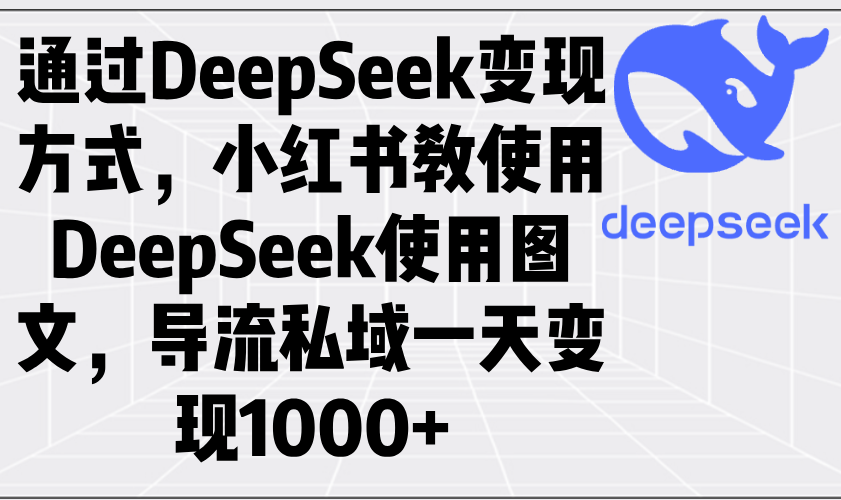 通过DeepSeek变现方式，小红书教使用DeepSeek图文，导流私域一天变现1000+-新时光资源网