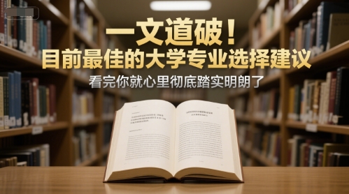 付费文章：一文道破！目前最佳的大学专业选择建议，看完你就心里彻底踏实明朗了-新时光资源网