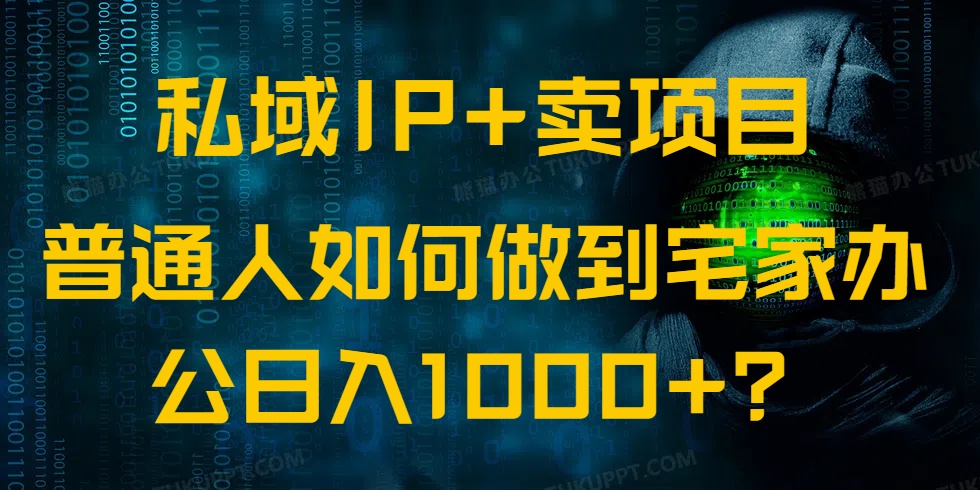 私域IP+卖项目，普通人如何做到宅家办公实现日入1000+-新时光资源网