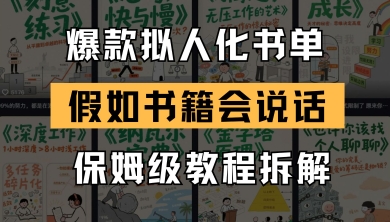 最新爆款拟人化书单玩法，假如书籍会说话，保姆级教程-新时光资源网