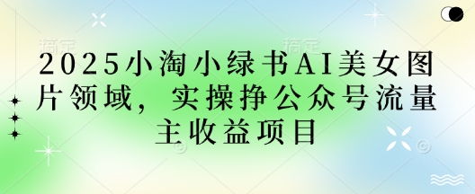 2025小绿书AI美女图片领域，实操挣公众号流量主收益项目-新时光资源网