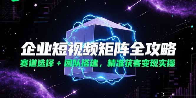 企业短视频矩阵全攻略，赛道选择+团队搭建，精准获客变现实操-新时光资源网