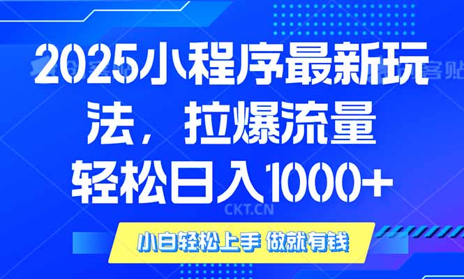 2025年小程序最新玩法，流量直接拉爆，单日稳定变现1000+-新时光资源网