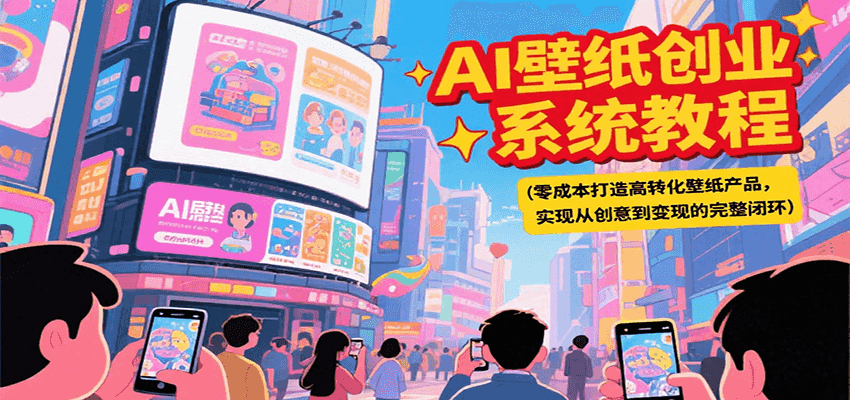 AI壁纸创业系统教程，零成本打造高转化壁纸产品，实现从创意到变现的完整闭环-新时光资源网