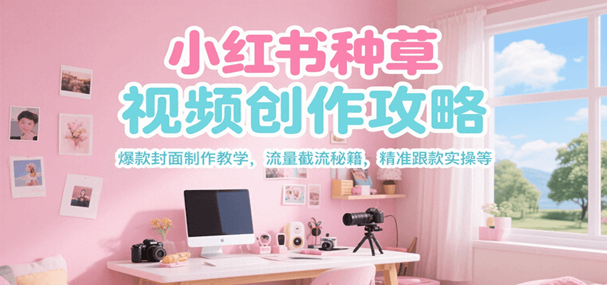 小红书种草视频创作攻略，爆款封面制作教学 ，流量截流秘籍 ，精准跟款实操等-新时光资源网