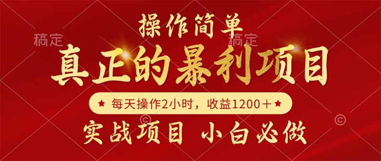 真正的暴利项目，操作简单，每天收益1200＋，自己做老板-新时光资源网