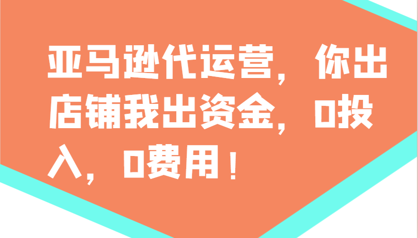 亚马逊代运营，你出店铺我出资金，0投入，0费用，无责任每天300分红，赢亏我承担-新时光资源网