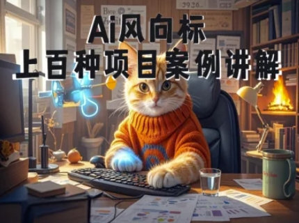 Ai风向标-附100种项目案例玩法-0基础小白到大神ai视频商业应用教学-新时光资源网